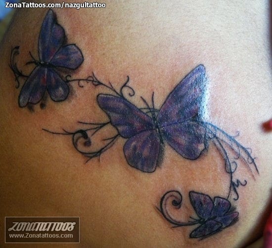 Foto de tatuaje Mariposas, Insectos, Filigranas