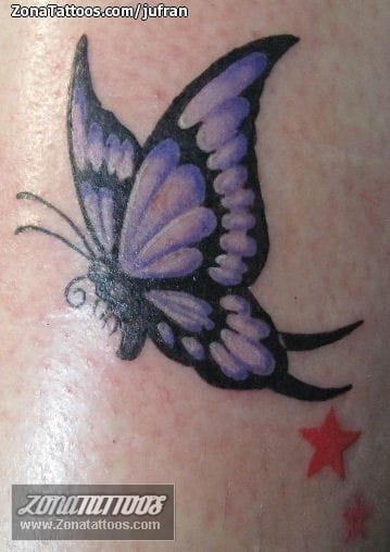 Foto de tatuaje Mariposas, Insectos, Estrellas