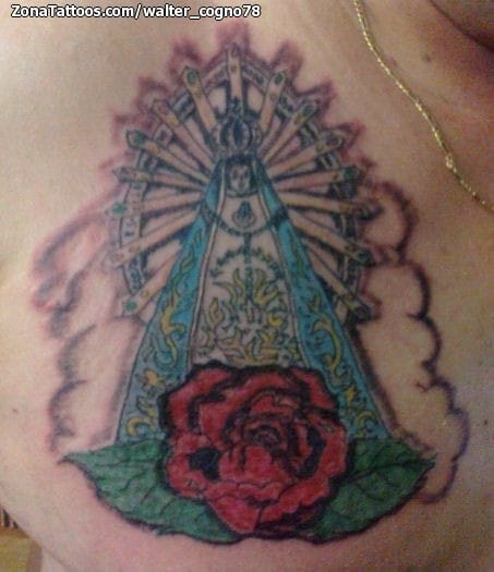 Foto de tatuaje Vírgenes, Rosas, Religiosos