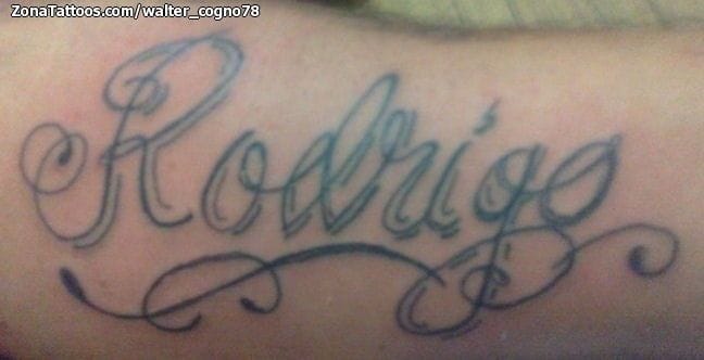 Foto de tatuaje Rodrigo, Nombres, Letras