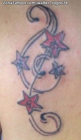 Foto de tatuaje Estrellas, Filigranas