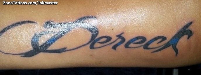 Foto de tatuaje Derek, Nombres, Letras