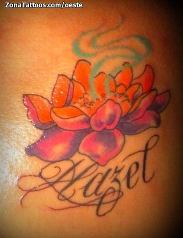 Tattoo photo Lotus, Names, Flourish