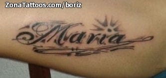 Foto de tatuaje María, Nombres, Letras