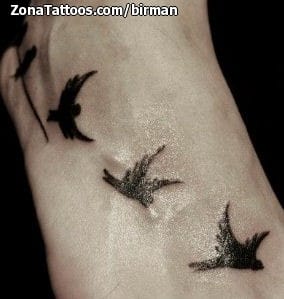 Foto de tatuaje Aves, Siluetas, Animales