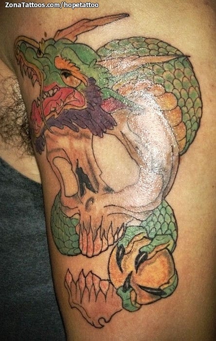 Tattoo photo Dragons, Skulls, Asian