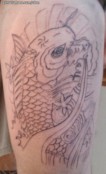 Foto de tatuaje Koi, Peces, Orientales