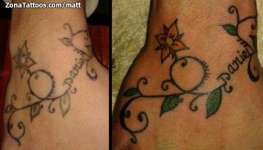 Foto de tatuaje Flores, Hojas, Filigranas