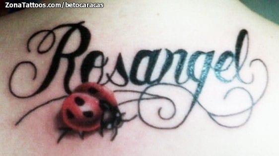 Foto de tatuaje Letras, Mariquitas, Insectos