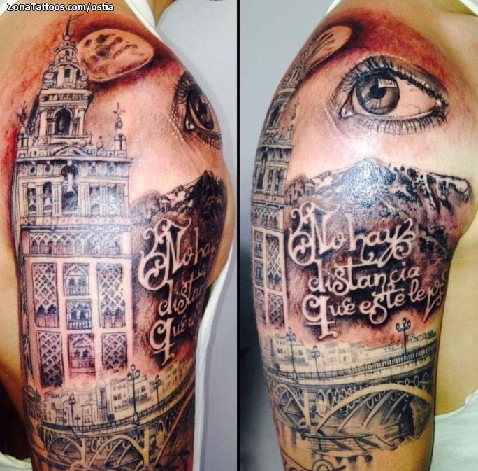 Foto de tatuaje Sevilla, Ojos, Edificios