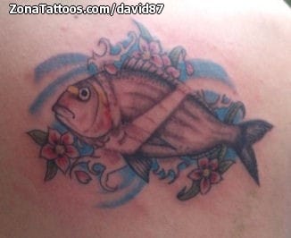 Foto de tatuaje Flores, Animales, Peces