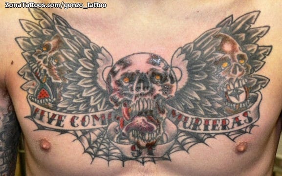 Foto de tatuaje Calaveras, Frases, Letras