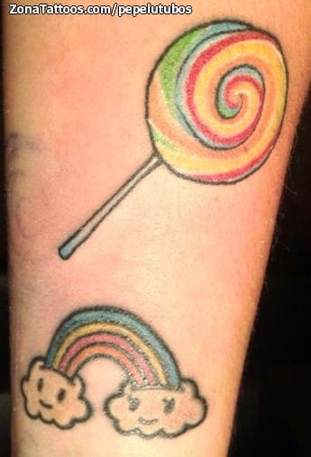 Foto de tatuaje Caramelos, Dulces, Arco Iris