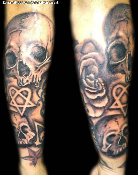 Tattoo photo Skulls, Stars, Symbols