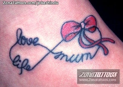 Tattoo photo Letters, Ribbons, Infinity