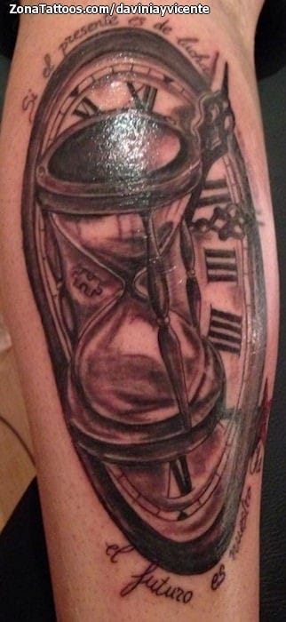 Tattoo photo Clocks, Hourglass