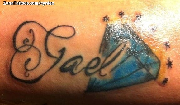 Tattoo photo Names, Letters, Diamods