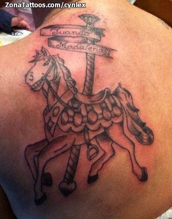 Tattoo of Horses, Back, Animals