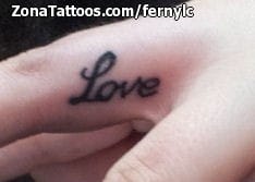 Foto de tatuaje Letras, Dedos