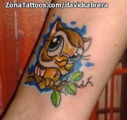 Foto de tatuaje Búhos, Aves, Animales