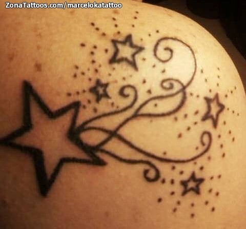 Foto de tatuaje Estrellas, Filigranas