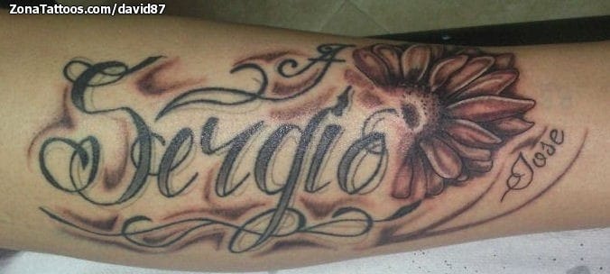 Tattoo photo Sergio, Names, Letters