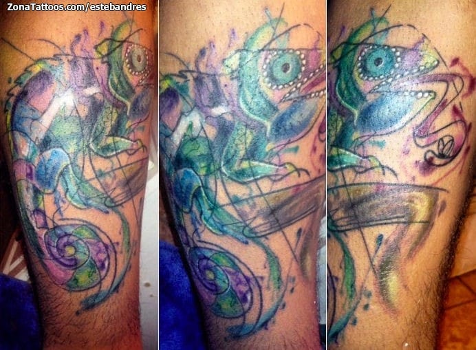 Tattoo photo Chameleons, Lizards, Abstract