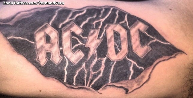 Tattoo photo ACDC, Logos, Music