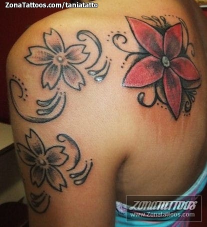 Tattoo photo Flowers, Shoulder