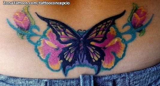 Foto de tatuaje Mariposas, Flores, Insectos