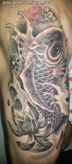 Tattoo photo Koi, Fish, Lotus