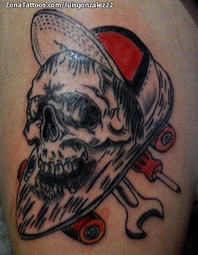 Foto de tatuaje Calaveras, Skate, Herramientas