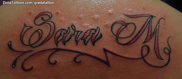 Foto de tatuaje Sara, Nombres, Letras