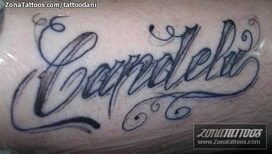 Foto de tatuaje Candela, Nombres, Letras