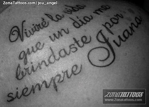 Foto de tatuaje Frases, Letras