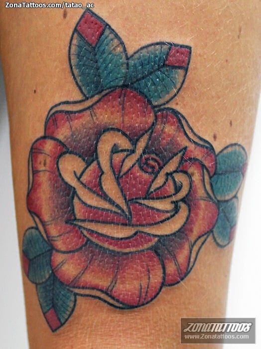 Tattoo photo Roses, Old School, Flowers