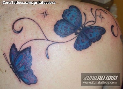 Tattoo photo Butterflies, Flourish, Insects