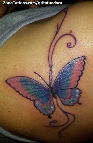 Foto de tatuaje Mariposas, Insectos, Filigranas