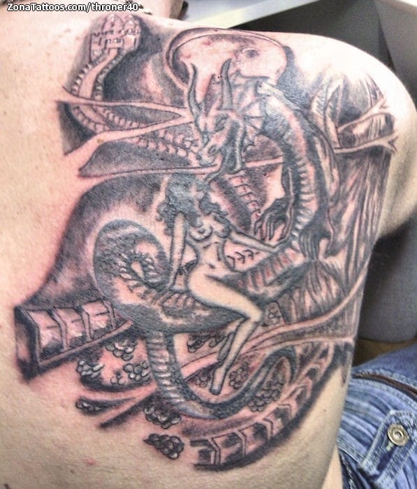 Foto de tatuaje Dragones, Chicas, Fantasía