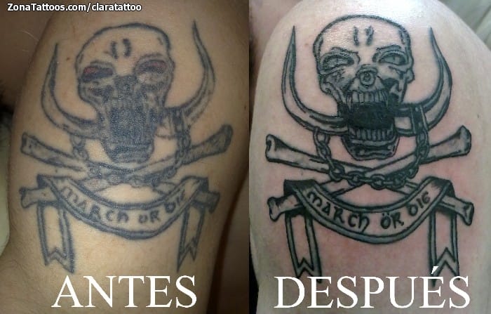 Foto de tatuaje Cover Up, Calaveras