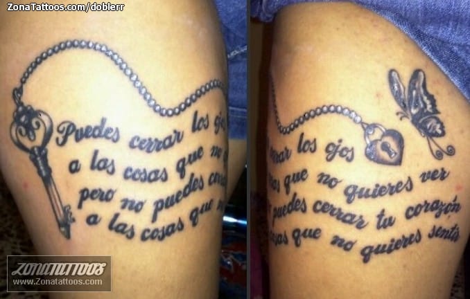 Foto de tatuaje Letras, Frases, Llaves