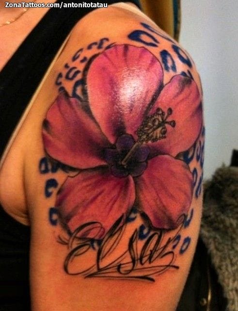 Tattoo photo Flowers, Elsa, Names