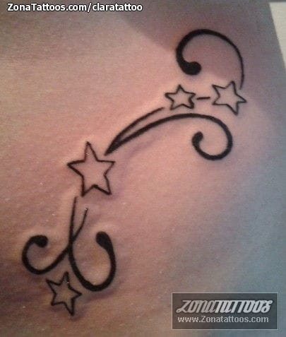 Foto de tatuaje Estrellas, Filigranas, Cadera