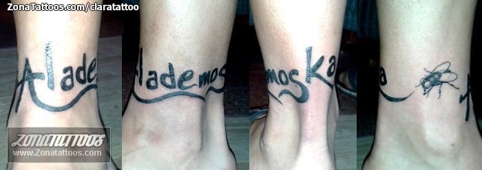 Tattoo photo Letters, Ankle, Flies