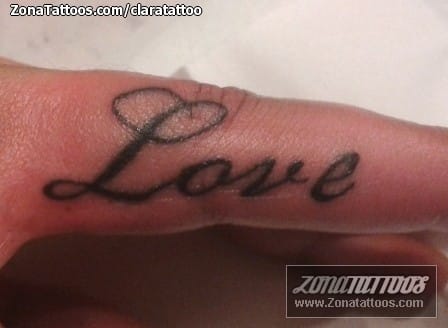 Tattoo photo Letters, Fingers, Love