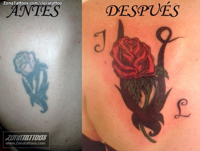 Foto de tatuaje Cover Up, Rosas, Flores