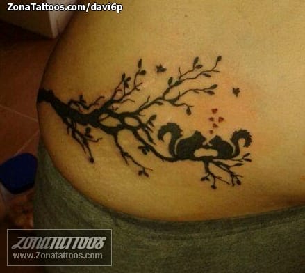 Tattoo photo Trees, Squirrels, Animals