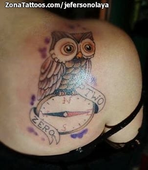 Foto de tatuaje Búhos, Aves, Animales