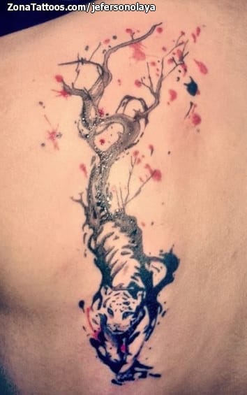Tattoo of Tigers, Trees, Asian
