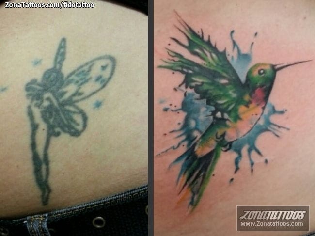 Foto de tatuaje Cover Up, Colibríes, Animales